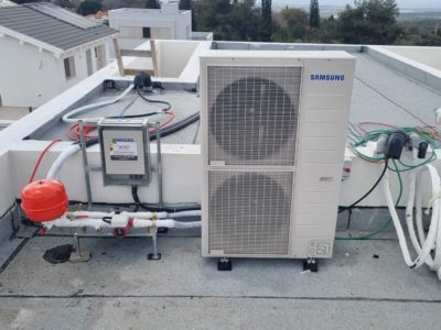 התקנת משאבת חום סמסונג אינוורטר 16kw. לחימום תת רצפתי . בגעתון